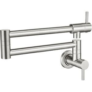 Pot Filler Faucet Brushed Nickel Commercial Wall Mount Stove Faucet Wall Mount
